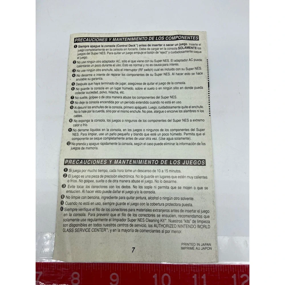 Nintendo SNES Instruction Manual and Precautions Booklet Gray HW A SNS USA 2